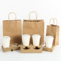 Eco-friendly Disposable Custom print paper bag with logo for fast food salad chicken snacks